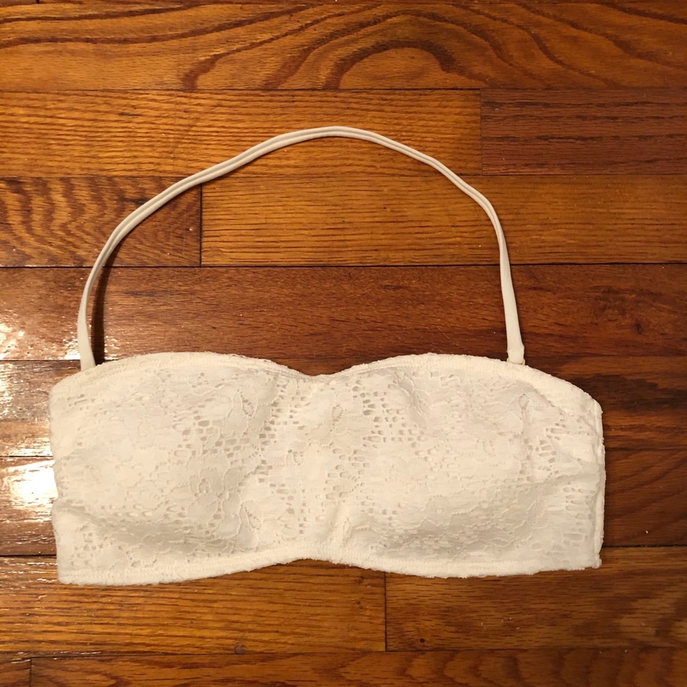 White lace bandeau bra bikini halter forever 21